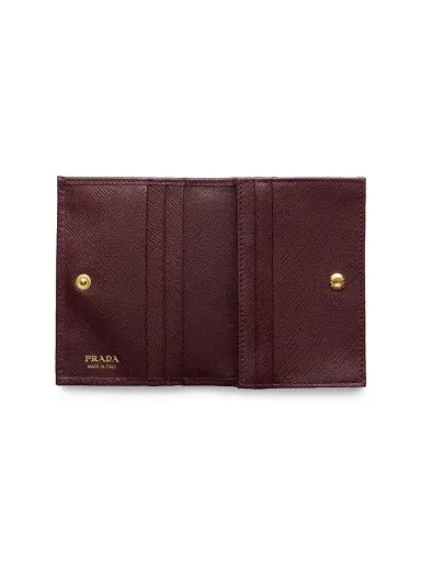 Prada Women's Small Saffiano Leather Wallet - Dark Red | Thumbnail 3 Prada Women's Small Saffiano Leather Wallet - Dark Red | Thumbnail 3