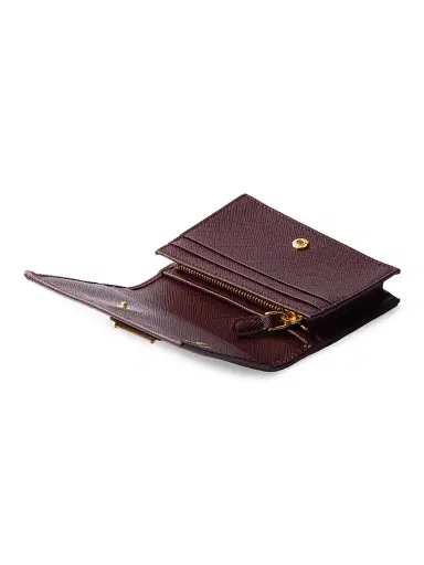 Prada Women's Small Saffiano Leather Wallet - Dark Red | Thumbnail 4 Prada Women's Small Saffiano Leather Wallet - Dark Red | Thumbnail 4