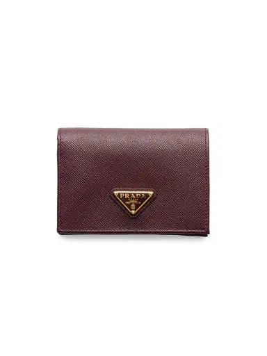 Prada Women's Small Saffiano Leather Wallet - Dark Red | Thumbnail 1 Prada Women's Small Saffiano Leather Wallet - Dark Red | Thumbnail 1