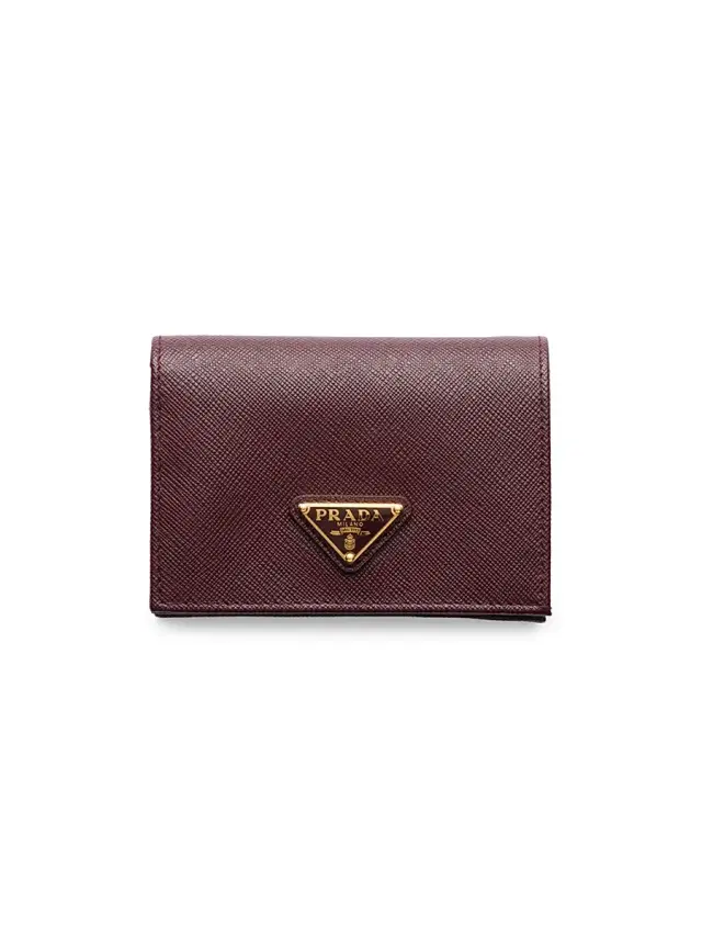 Prada Women's  Saffiano Leather Wallet - Dark Red
