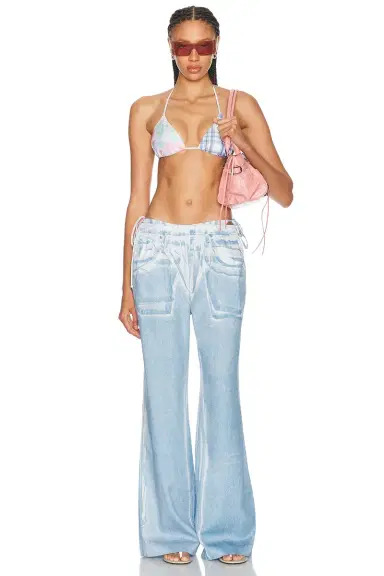 Acne Studios Eini Flower Plaid Bikini Set | Thumbnail 5