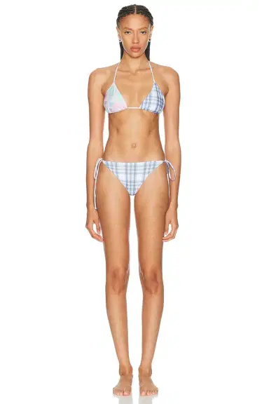 Acne Studios Eini Flower Plaid Bikini Set | Thumbnail 1