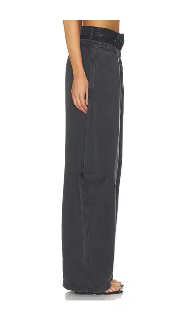 Alexander Wang Prestyled Slashed Sweatpant With Denim Waistband | Thumbnail 2