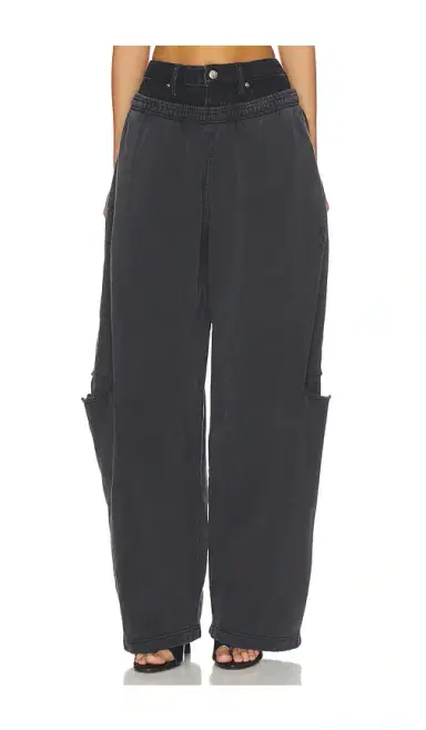 Alexander Wang Prestyled Slashed Sweatpant With Denim Waistband | Thumbnail 1
