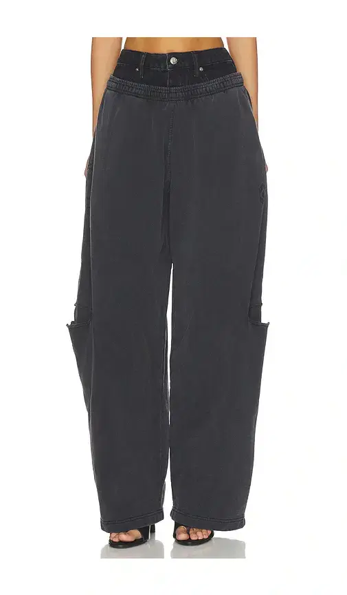 Alexander Wang Prestyled Slashed Sweatpant With Denim Waistband