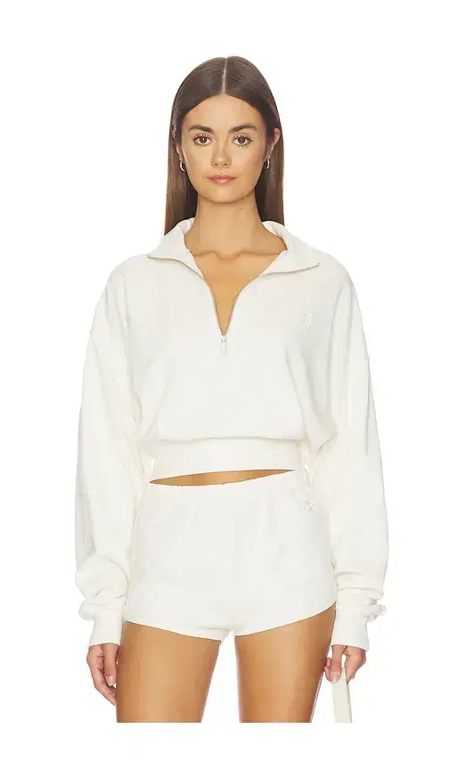 Eterne Cropped Half-zip Sweatshirt