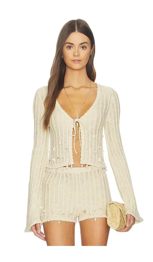 Tularosa Nori Shell Embellished Cardigan