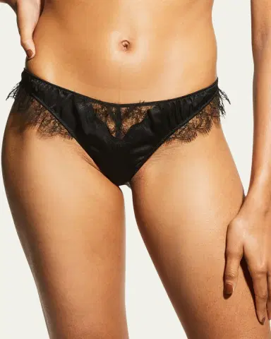 Kiki de Montparnasse Sensuel Lace-Trim Silk Thong | Thumbnail 2 Kiki de Montparnasse Sensuel Lace-Trim Silk Thong | Thumbnail 2