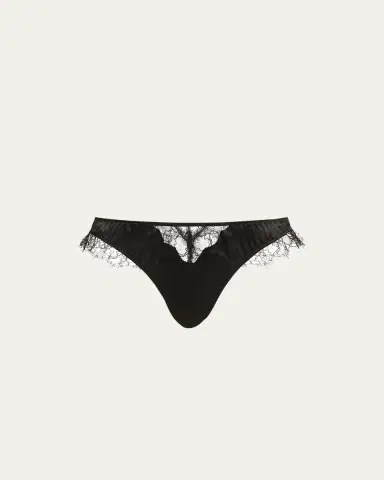 Kiki de Montparnasse Sensuel Lace-Trim Silk Thong | Thumbnail 3 Kiki de Montparnasse Sensuel Lace-Trim Silk Thong | Thumbnail 3