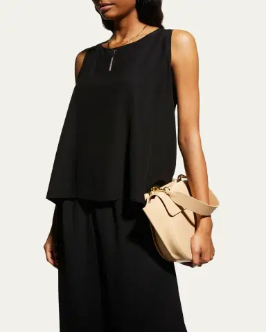 Eskandar Lightweight Silk A-Line Shell | Thumbnail 4 Eskandar Lightweight Silk A-Line Shell | Thumbnail 4