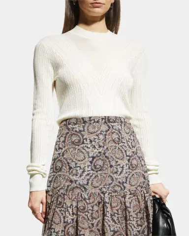 Veronica Beard Raylan Stretch-Knit Pullover Sweater | Thumbnail 3