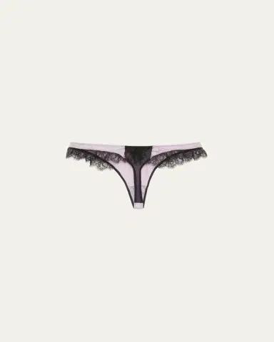 Kiki de Montparnasse Sensuel Lace-Trim Silk Thong | Thumbnail 2 Kiki de Montparnasse Sensuel Lace-Trim Silk Thong | Thumbnail 2