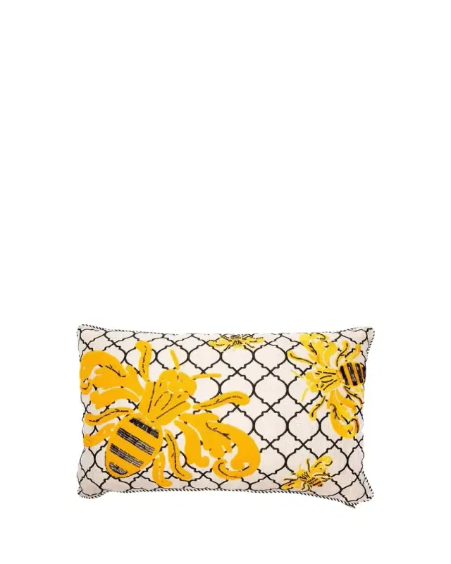 MacKenzie-Childs Queen Bee Outdoor Lumbar Pillow
