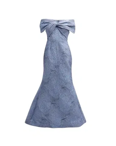 Rickie Freeman for Teri Jon Off-Shoulder Jacquard Trumpet Gown | Thumbnail 1 Rickie Freeman for Teri Jon Off-Shoulder Jacquard Trumpet Gown | Thumbnail 1