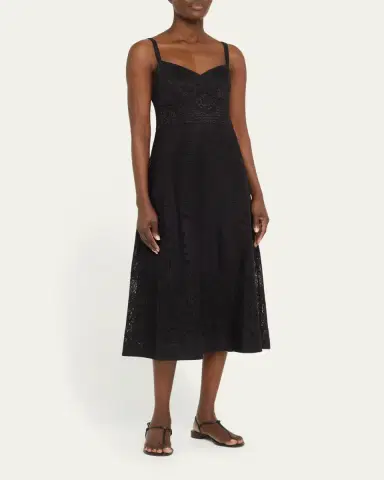 Kobi Halperin Willow Floral Lace Sweetheart Midi Dress | Thumbnail 4