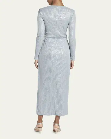 Giorgio Armani Plunging Sequined Knit Dress | Thumbnail 3