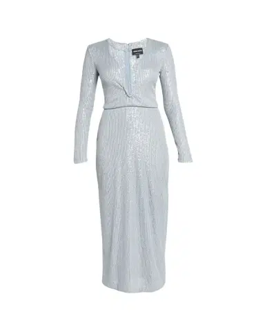 Giorgio Armani Plunging Sequined Knit Dress | Thumbnail 1