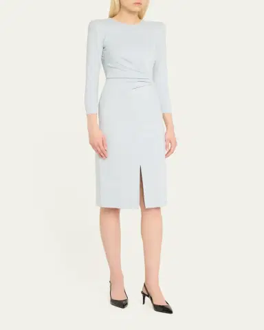 Giorgio Armani Milano Jersey Dress with Gathered Waist | Thumbnail 4 Giorgio Armani Milano Jersey Dress with Gathered Waist | Thumbnail 4