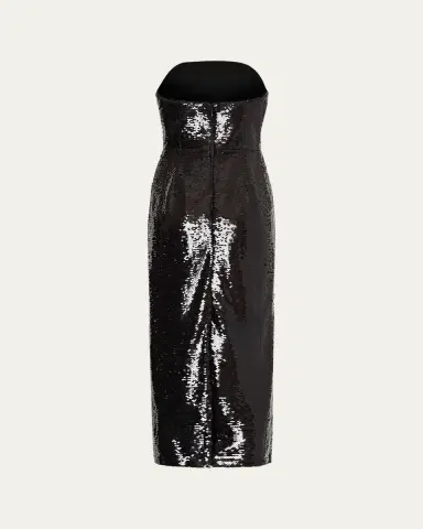 Milly Kait Floral-Embroidered Sequin Midi Dress | Thumbnail 3