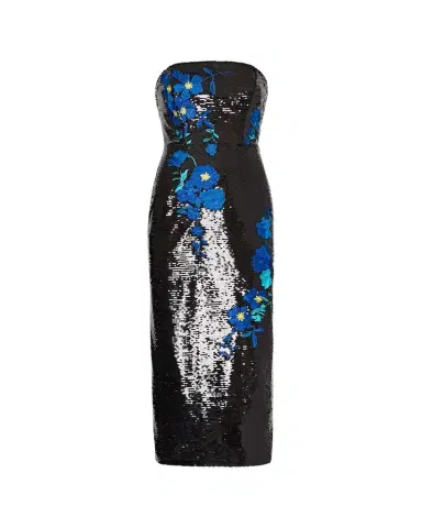 Milly Kait Floral-Embroidered Sequin Midi Dress | Thumbnail 1