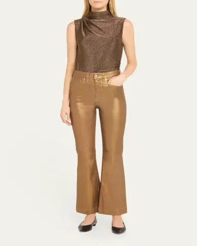 Veronica Beard Carson Metallic Ankle Flare Jeans | Thumbnail 2 Veronica Beard Carson Metallic Ankle Flare Jeans | Thumbnail 2