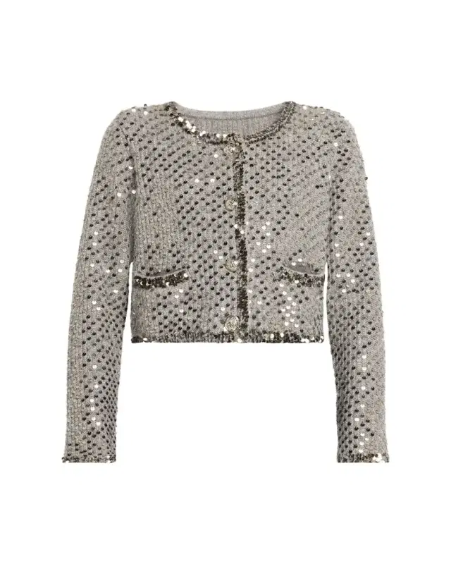 Benoit Cropped Sequin Knit Jacket