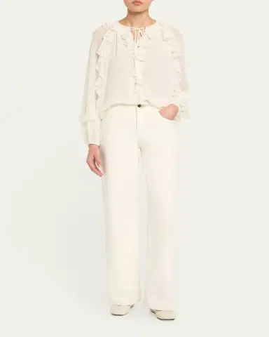 Kobi Halperin Bali Raglan-Sleeve Ruffle Blouse | Thumbnail 2