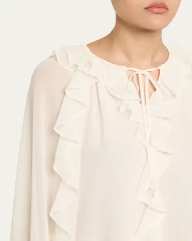 Kobi Halperin Bali Raglan-Sleeve Ruffle Blouse | Thumbnail 5