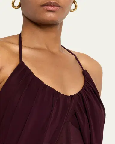 Alaïa Draped Halter Backless Gown | Thumbnail 5