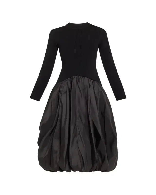 Kenlie Long-Sleeve Bubble Midi Dress