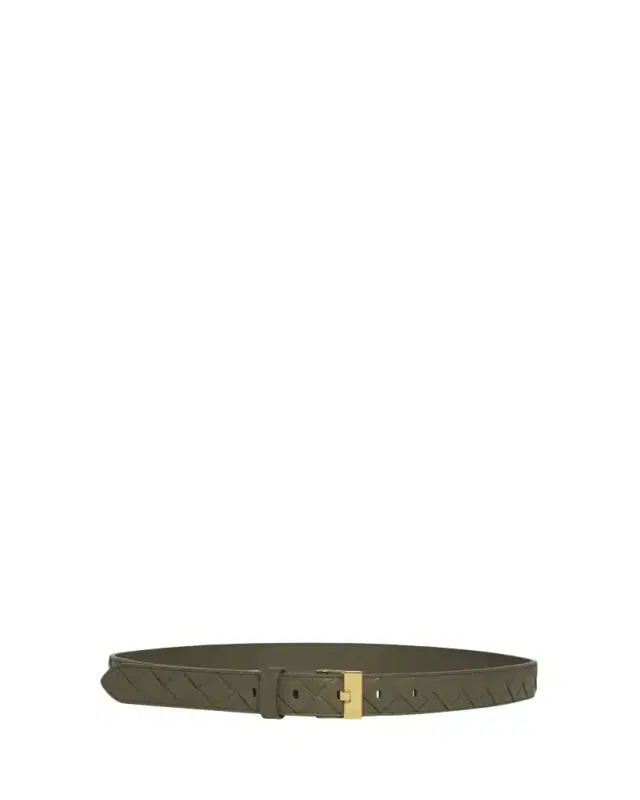 Bottega Veneta Watch-Buckle Intrecciato Leather Belt