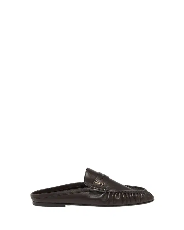 Saint Laurent Le Loafer Leather Penny Loafer Mules