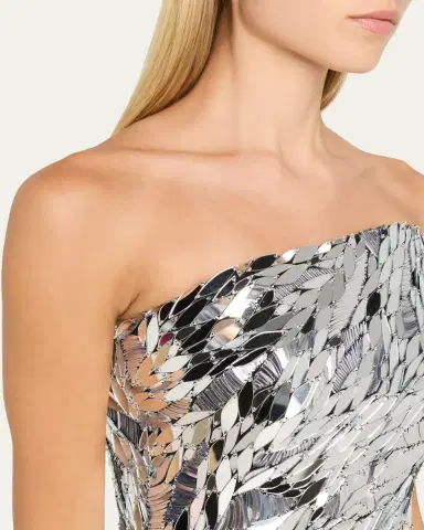 PAMELLA ROLAND Asymmetric Strapless Mirrored Crepe Column Gown | Thumbnail 5 PAMELLA ROLAND Asymmetric Strapless Mirrored Crepe Column Gown | Thumbnail 5