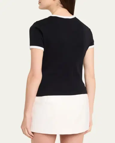 Courrèges Signature Contrast T-Shirt | Thumbnail 3 Courrèges Signature Contrast T-Shirt | Thumbnail 3