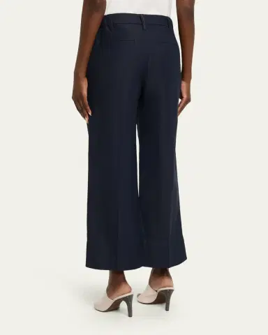 Brunello Cucinelli Linen Twill Wide-Leg Crop Cigarette Pants | Thumbnail 3 Brunello Cucinelli Linen Twill Wide-Leg Crop Cigarette Pants | Thumbnail 3