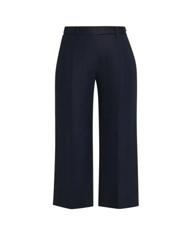 Brunello Cucinelli Linen Twill Wide-Leg Crop Cigarette Pants