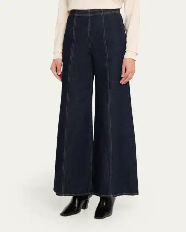 Ulla Johnson The Bianca Front-Seam Wide-Leg Jeans | Thumbnail 4