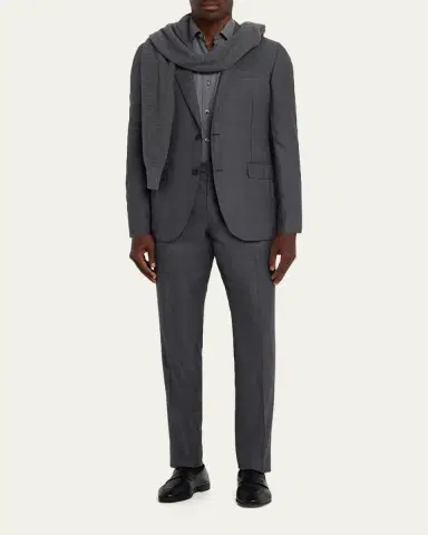 Zegna Men's Tonal Plaid 15milmil15 Wool Suit | Thumbnail 2 Zegna Men's Tonal Plaid 15milmil15 Wool Suit | Thumbnail 2