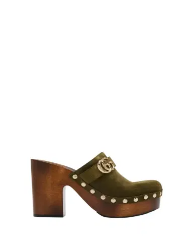 Gucci Marmont GG Suede Platform Clogs | Thumbnail 1