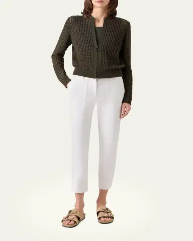 Akris punto Chunky Cotton Mesh Zip Bomber Cardigan | Thumbnail 2 Akris punto Chunky Cotton Mesh Zip Bomber Cardigan | Thumbnail 2