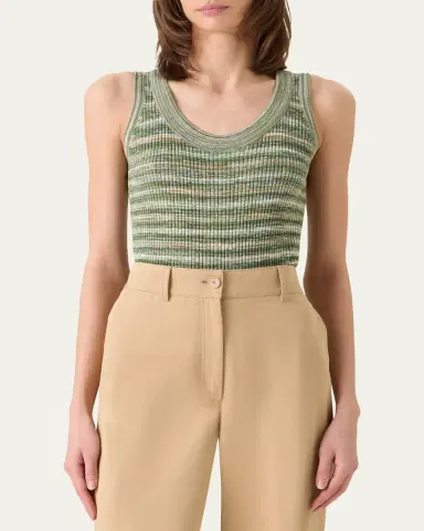 Akris punto Scoop-Neck Space Dye Merino Wool Rib Tank Top | Thumbnail 4 Akris punto Scoop-Neck Space Dye Merino Wool Rib Tank Top | Thumbnail 4