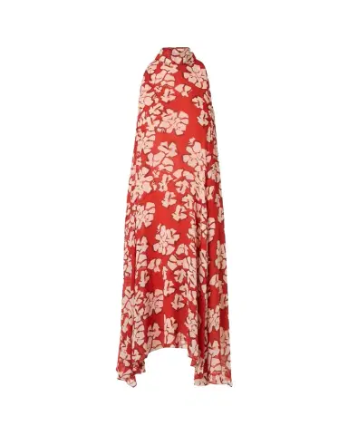 Akris punto Mock-Neck Papercut Floral Print Viscose Georgette Midi Dress | Thumbnail 1