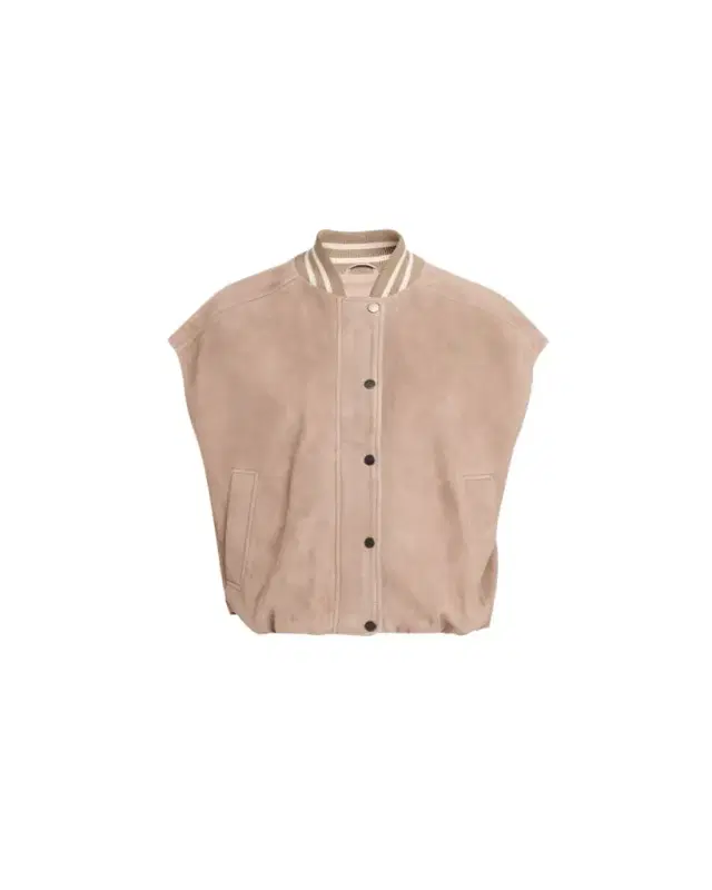 Brunello Cucinelli Couture Suede Sleeveless Varsity Jacket