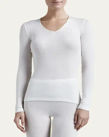 Hanro Wool & Silk Blend V-Neck Top | Thumbnail 2
