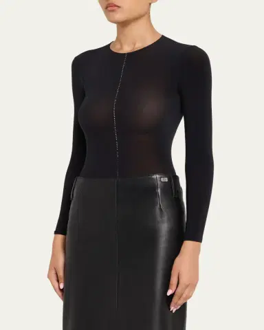 Wolford Crystal String Buenos Aires Long-Sleeve Bodysuit | Thumbnail 4