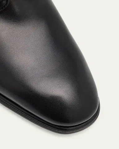 Ferragamo Men's Stefano Almond-Toe Leather Derby Shoes | Thumbnail 3 Ferragamo Men's Stefano Almond-Toe Leather Derby Shoes | Thumbnail 3