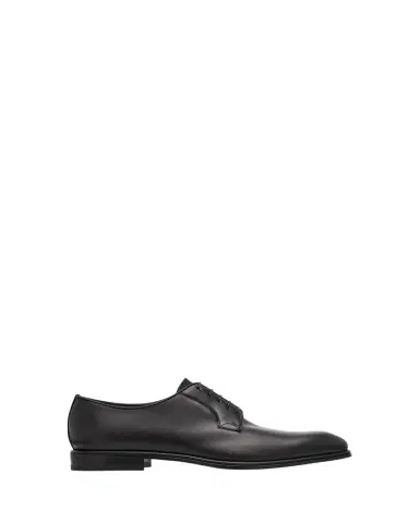 Ferragamo Men's Stefano Almond-Toe Leather Derby Shoes | Thumbnail 1 Ferragamo Men's Stefano Almond-Toe Leather Derby Shoes | Thumbnail 1