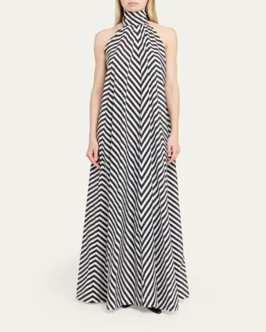 Ralph Lauren Collection Piper Striped Silk-Blend Evening Dress | Thumbnail 2 Ralph Lauren Collection Piper Striped Silk-Blend Evening Dress | Thumbnail 2