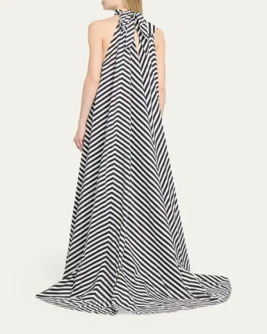 Ralph Lauren Collection Piper Striped Silk-Blend Evening Dress | Thumbnail 3 Ralph Lauren Collection Piper Striped Silk-Blend Evening Dress | Thumbnail 3