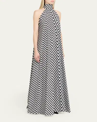 Ralph Lauren Collection Piper Striped Silk-Blend Evening Dress | Thumbnail 4 Ralph Lauren Collection Piper Striped Silk-Blend Evening Dress | Thumbnail 4